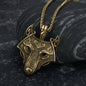 Wolf Head Viking Pendant - Metal Chain