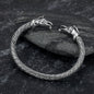 Handcrafted Stainless Steel Dragon Head Torc Bracelet