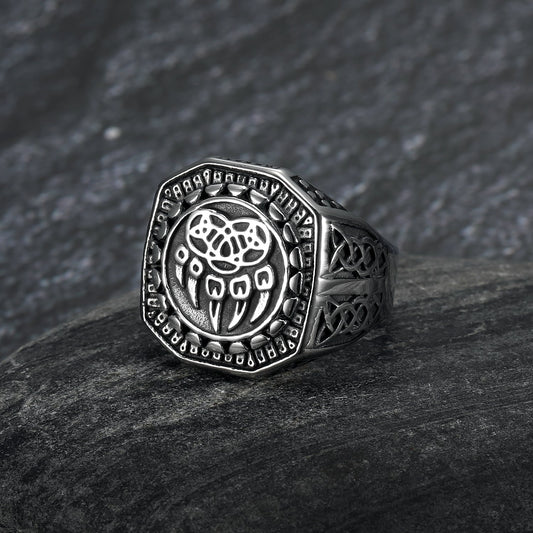 Handcrafted Stainless Steel Veles Signet Ring