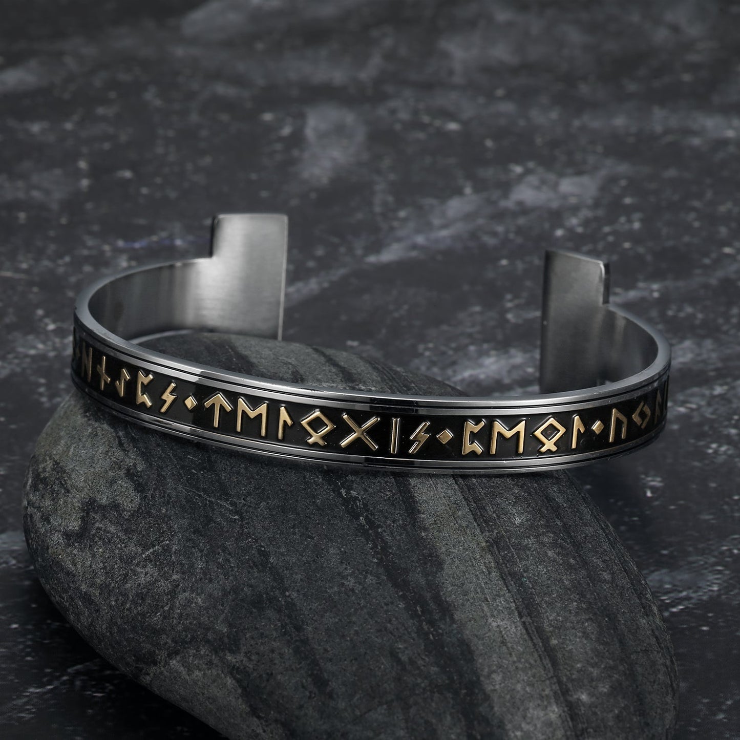 Handcrafted Stainless Steel Elder Futhark Rune Bracelet