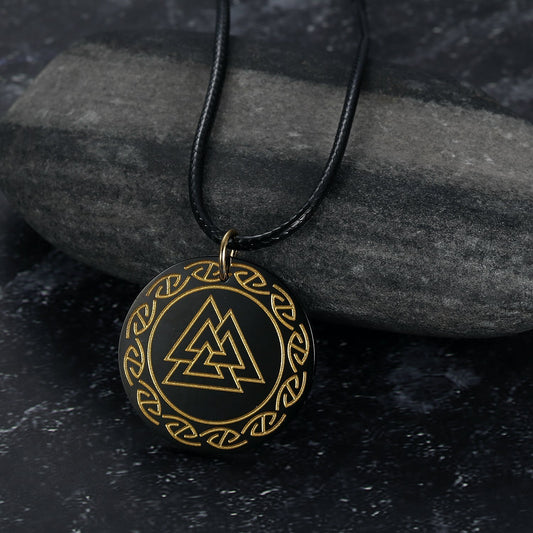 Circular Horn Valknut Necklace