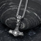 Handcrafted Stainless Steel Mjolnir With Skull and Helm of Awe