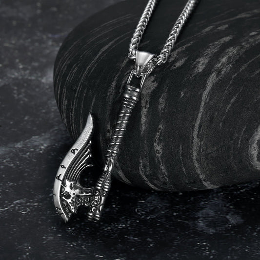 Handcrafted Stainless Steel Viking Axe Necklace