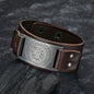 Leather Viking Vegvisir Arm Cuff