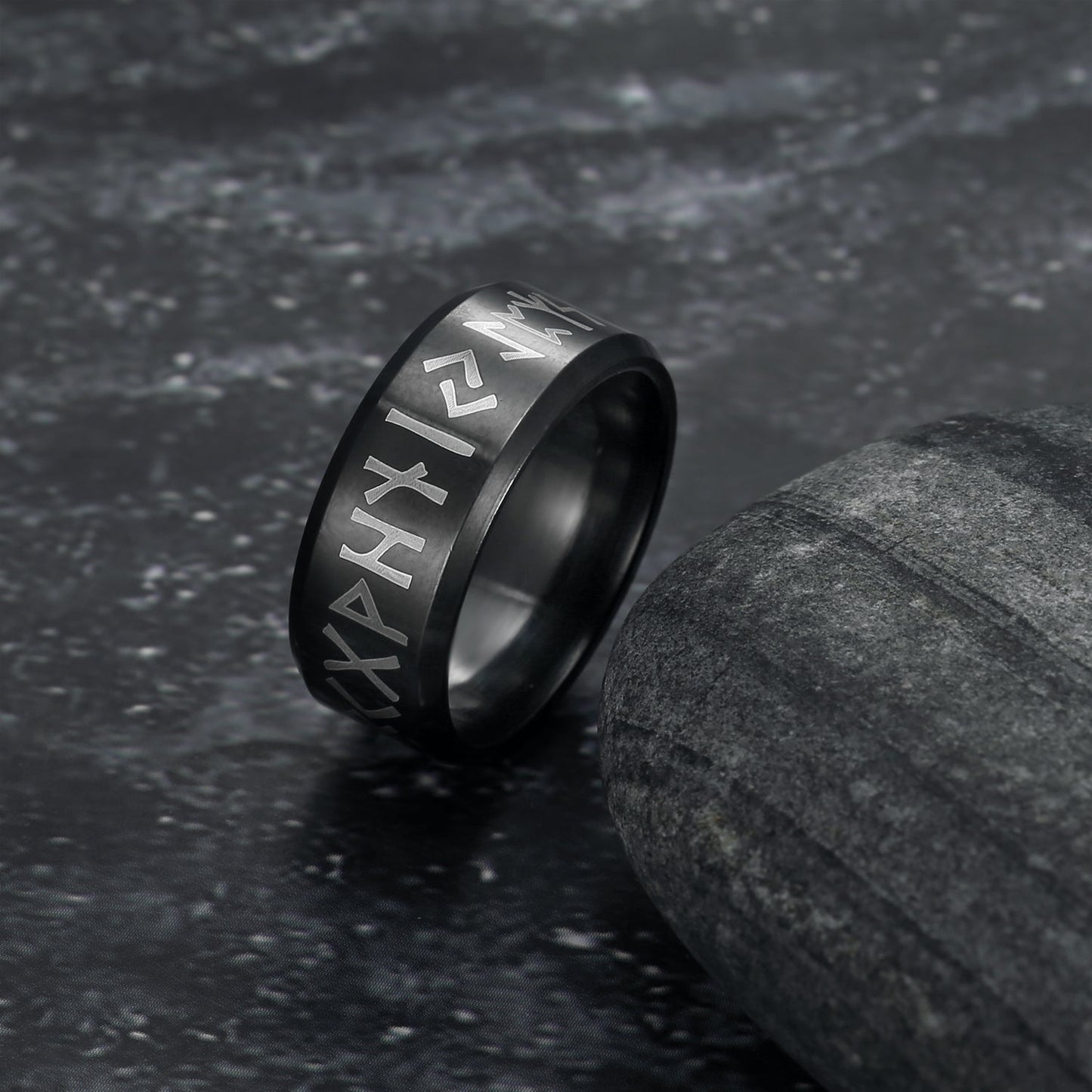 Handcrafted Stainless Steel Runic Alphabet Ring