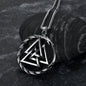 Handcrafted Stainless Steel Valknut and Jormungand Pendant