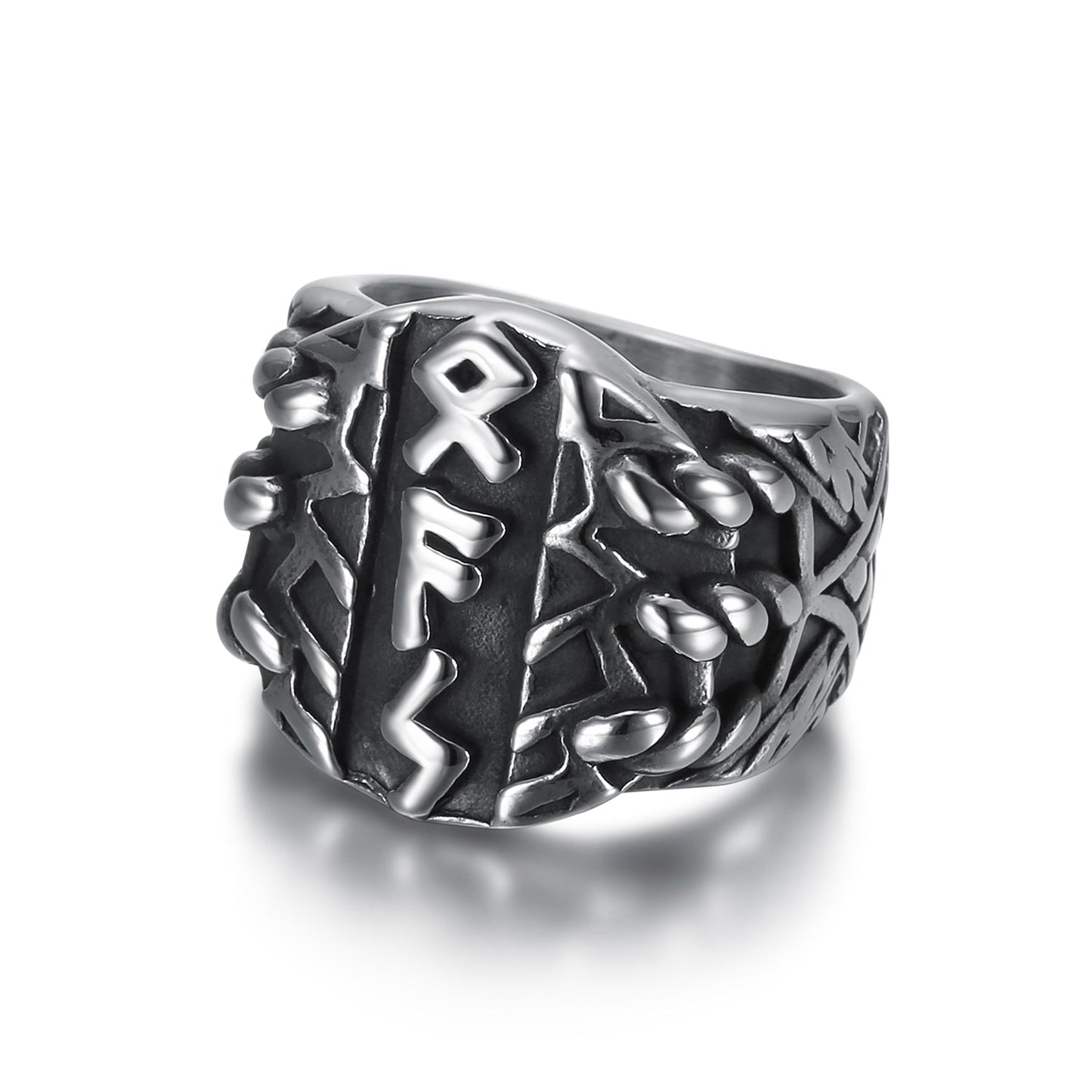 Handcrafted Stainless Steel Triple Rune Ring