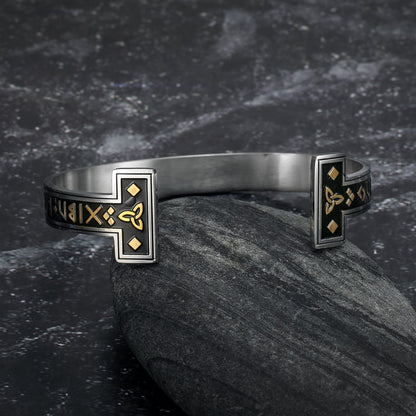 Handcrafted Stainless Steel Elder Futhark Rune Bracelet