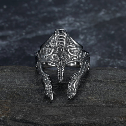 Handcrafted Stainless Steel Warrior Helmet Ring