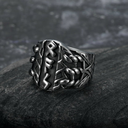 Handcrafted Stainless Steel Triple Rune Ring