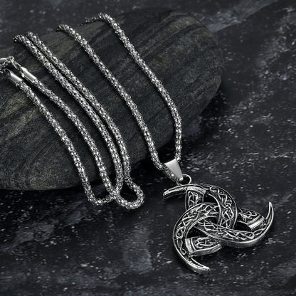 Handcrafted Stainless Steel Odin's Horn Pendant