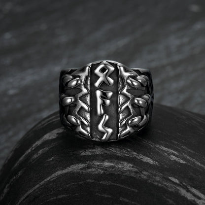 Handcrafted Stainless Steel Triple Rune Ring