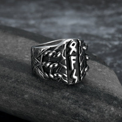 Handcrafted Stainless Steel Triple Rune Ring