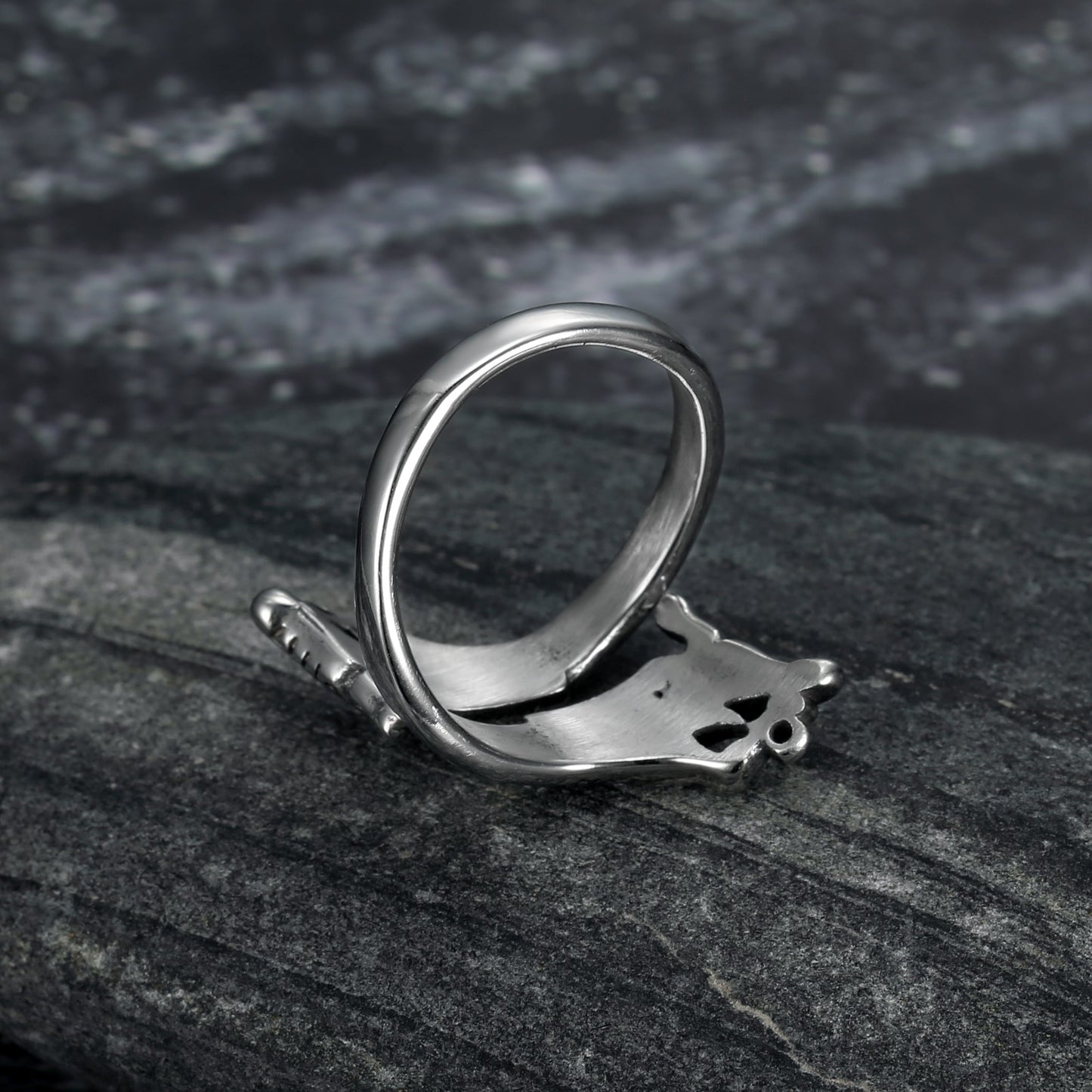 Handcrafted Stainless Steel Adjustable Jormungand Ring