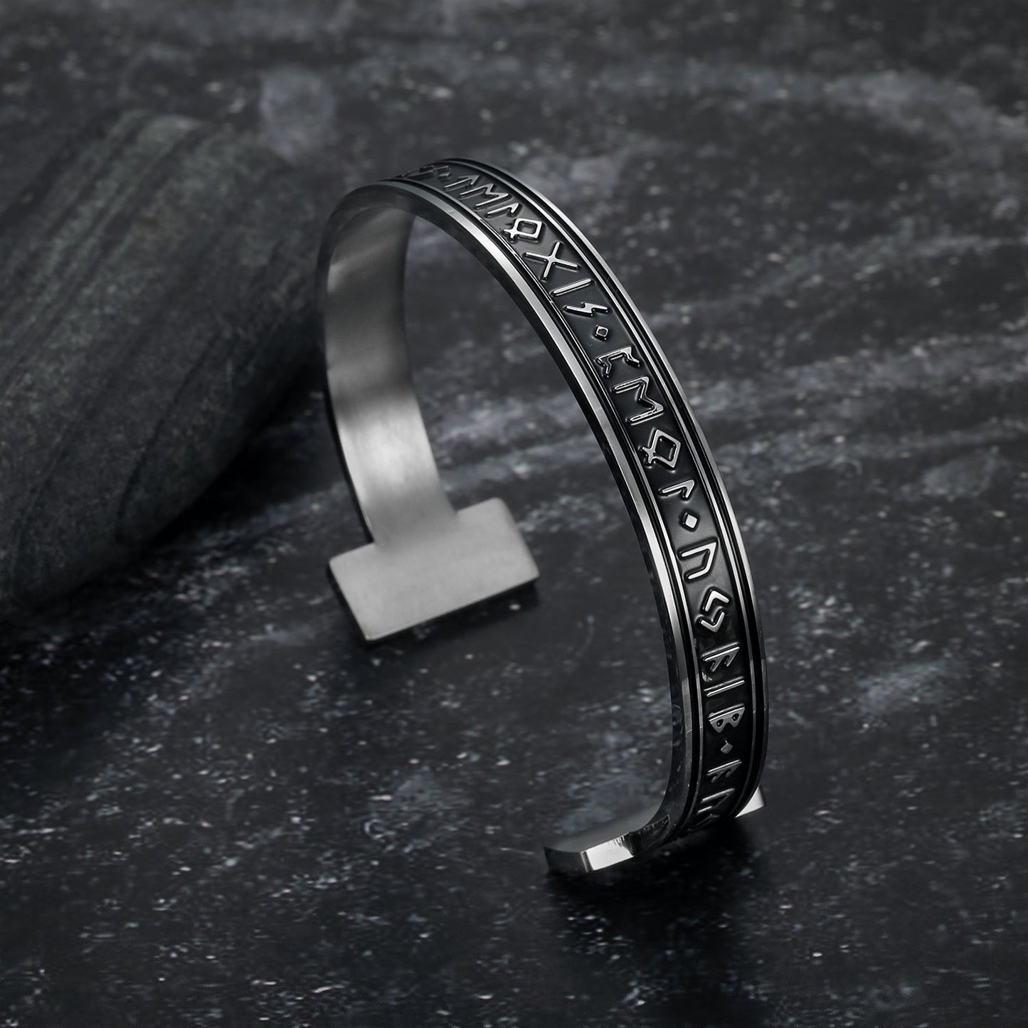 Handcrafted Stainless Steel Elder Futhark Rune Bracelet