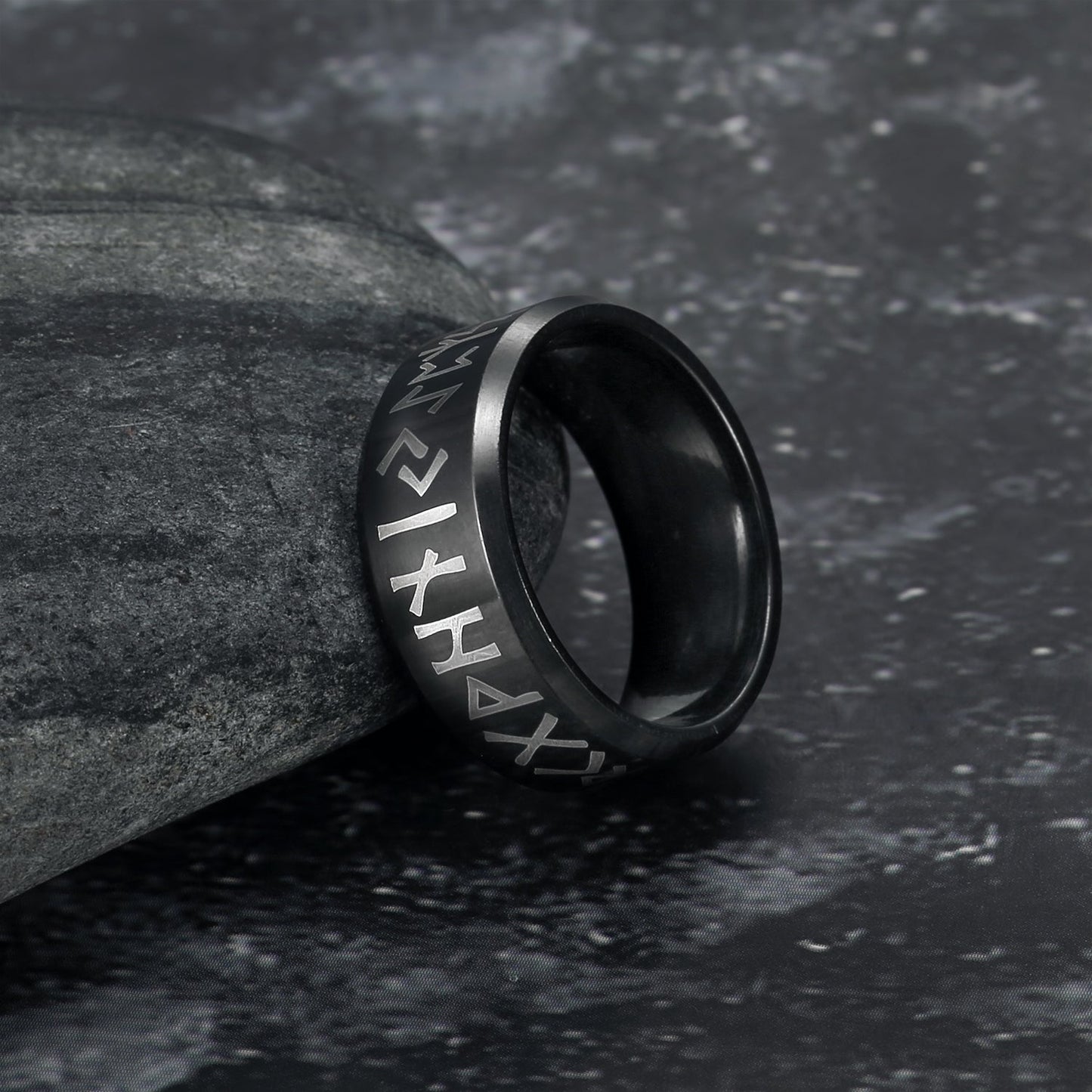 Handcrafted Stainless Steel Runic Alphabet Ring