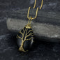 Celtic Tree of Life Pendant & Chain on Teardrop Semi-Precious Stone