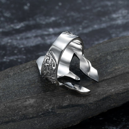 Handcrafted Stainless Steel Warrior Helmet Ring