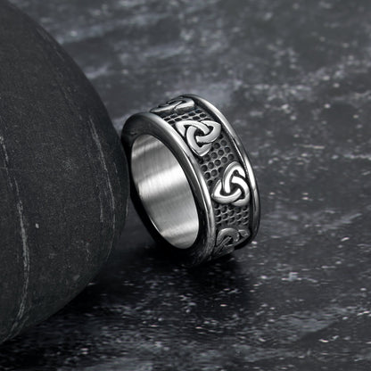 Handcrafted Stainless Steel Celtic Triquetra Band Ring