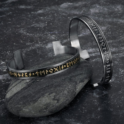 Handcrafted Stainless Steel Elder Futhark Rune Bracelet