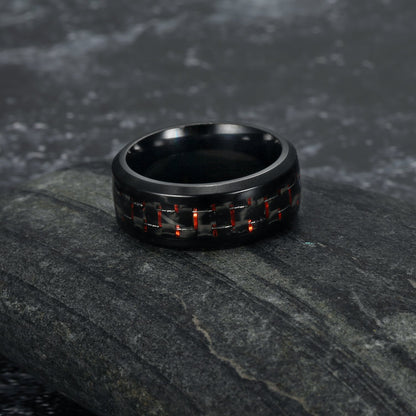 Carbon Fibre Dragon Scale Viking Wedding Rings