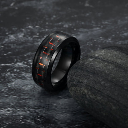 Carbon Fibre Dragon Scale Viking Wedding Rings