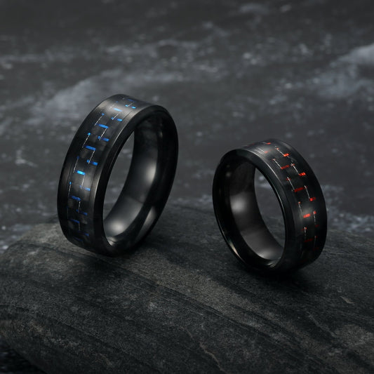 Carbon Fibre Dragon Scale Viking Wedding Rings