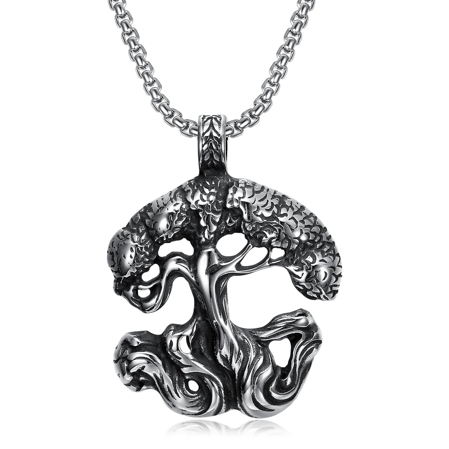 Handcrafted Stainless Steel Tree of Life / Yggdrasil Pendant Necklace