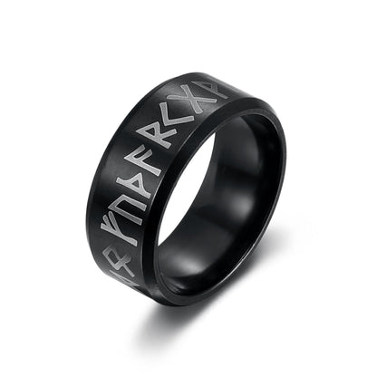 Handcrafted Stainless Steel Runic Alphabet Ring