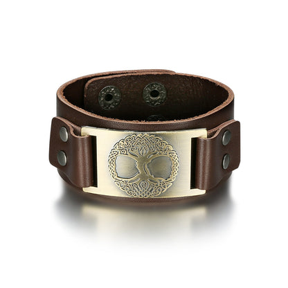 Leather Viking Tree of Life / Yggdrasil Arm Cuff