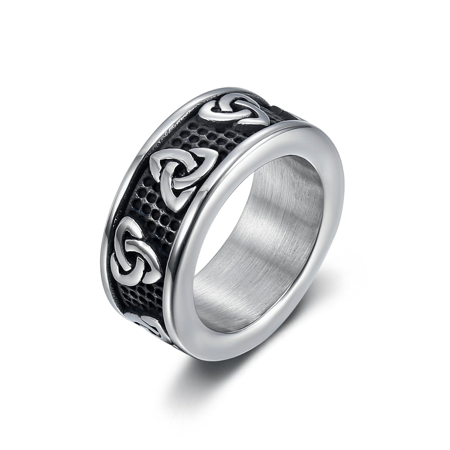 Handcrafted Stainless Steel Celtic Triquetra Band Ring