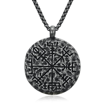 Aged Vegvisir and Helm of Awe Necklace