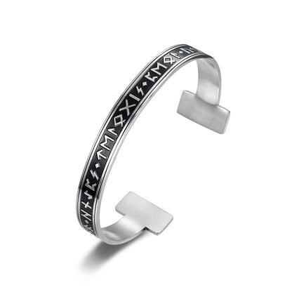 Handcrafted Stainless Steel Elder Futhark Rune Bracelet