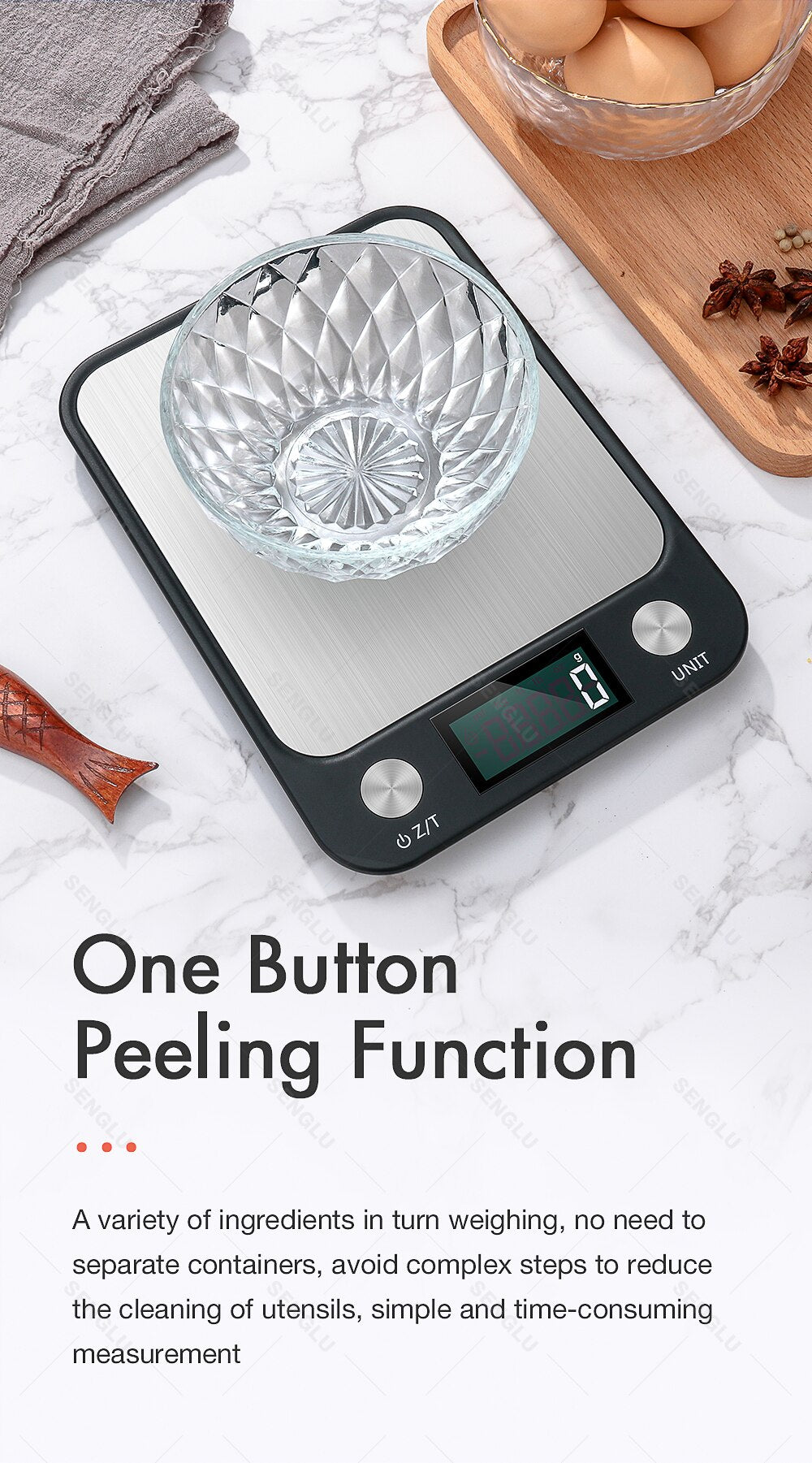 Food Scale, 22lb/10Kg Digital Kitchen Scale