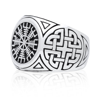 925 Sterling Silver Helm of Awe Signet Ring