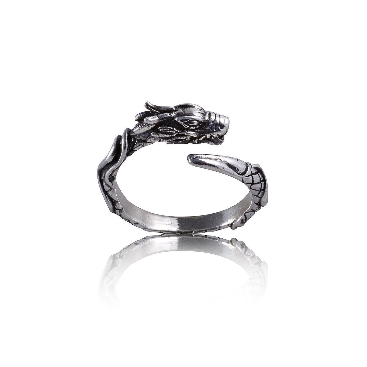 925 Sterling Silver Jormungand Midgard Serpent Ring