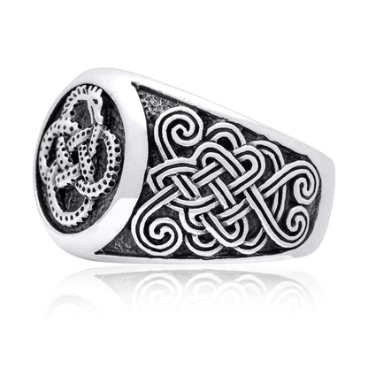 925 Sterling Silver Jormungand Serpent Ring