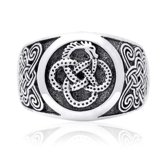 925 Sterling Silver Jormungand Serpent Ring