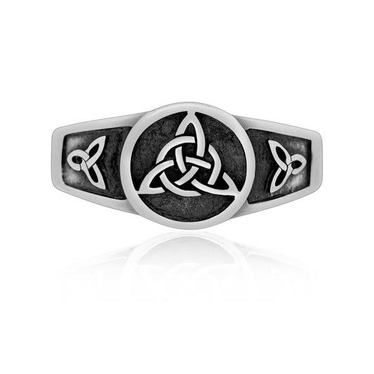 925 Sterling Silver Ladies Celtic Triquetra Ring