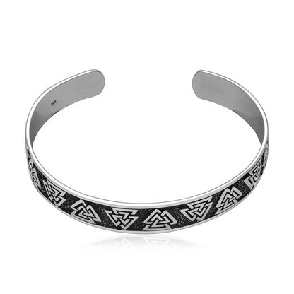 925 Sterling Silver Valknut Bracelet