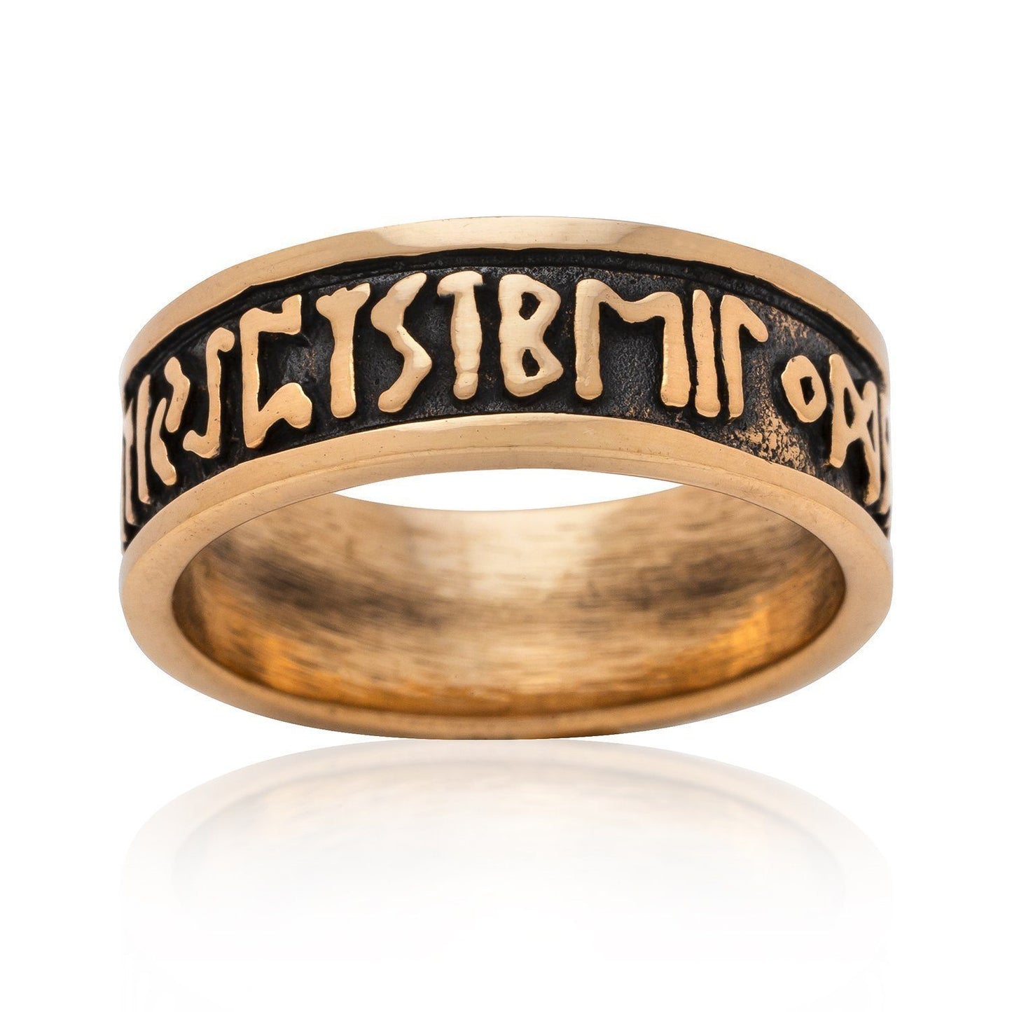 Bronze Elder Futhark Rune Ring