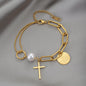 Pearl Cross Bracelet