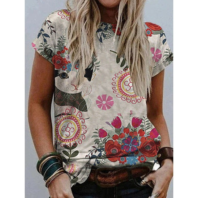 Floral Print Fashion Top