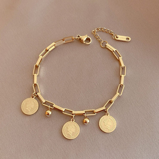 Gold Medallion Bracelet