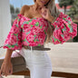 Strapless Floral Blouse