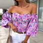 Strapless Floral Blouse