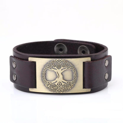 Leather Viking Tree of Life / Yggdrasil Arm Cuff