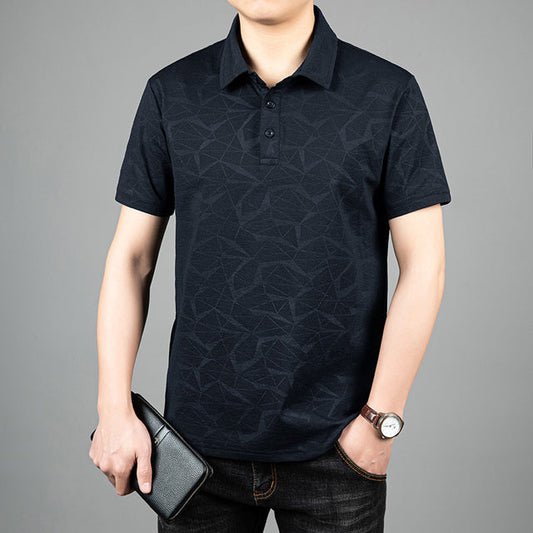 Men's Polo Shirts Business Ice Silk Short-sleeved