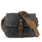 Vintage Oil Wax Canvas Leather Shoulder Bag