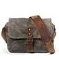 Vintage Oil Wax Canvas Leather Shoulder Bag